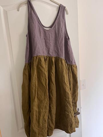 ワンピース not PERFECT LINEN smock Not Perfect Linen - Smock maxi Dress - Lucky Sweater