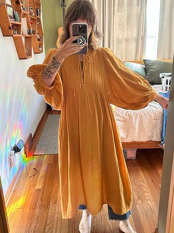 Daughters of India 完売ワンピースS Daughters of India - Ishya Tie Front Dress - Lucky Sweater